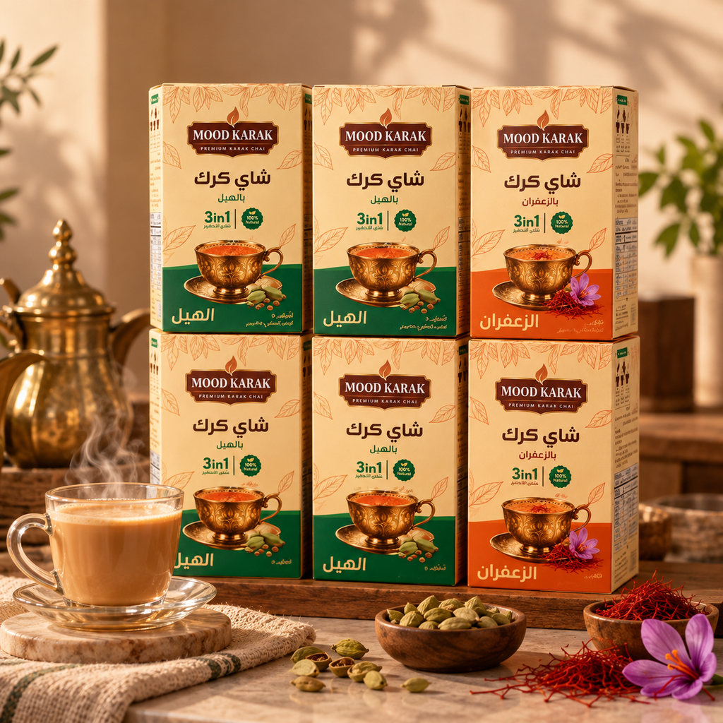 MOOD Karak 6-box pack: Cardamom and Saffron karak tea